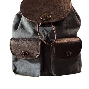 COACH Denim & Leather Back Pack, Like new condition